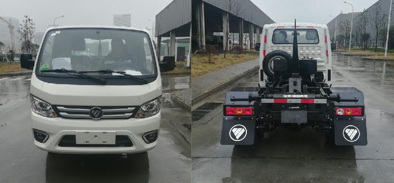 國六福田汽油鉤臂垃圾車(后雙輪)